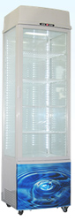 Exquisite CTD235 Four Sided Glass Upright Display Refrigerator