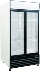 Exquisite DC1000P Two Glass Doors Upright Display Refrigerator