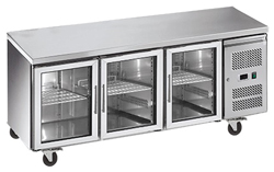 Exquisite USC400G Three Glass Doors Underbench Storage Refrigerator