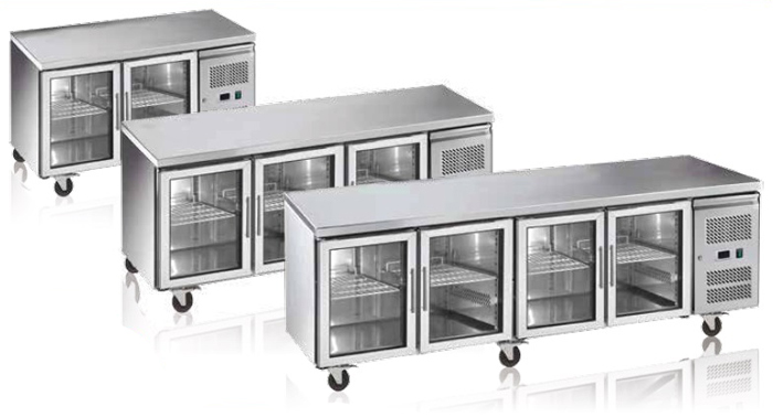 Exquisite USC550G Four Glass Doors Underbench Storage Refrigerator