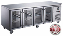 FED-X XUB7C22G4V SS 4 Door Bench Fridge