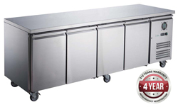 FED-X XUB7C22S4V SS 4 Door Bench Fridge