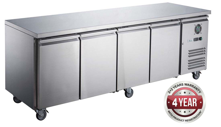 FED-X XUB6C22S4V SS 4 Door Bench Fridge