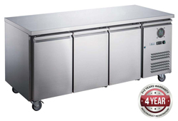 FED-X XUB6F18S3V SS 3 Door Bench Freezer