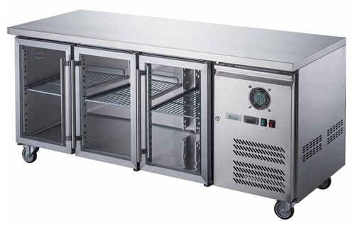 FED-X XUB7C18G3V SS 3 Door Bench Fridge