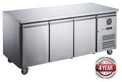 FED-X XUB7C18S3V SS 3 Door Bench Fridge