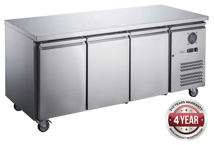 FED-X XUB7C18S3V SS 3 Door Bench Fridge