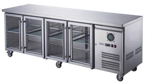 FED-X XUB7C22G4V SS 4 Door Bench Fridge