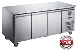 FED-X XUB7F18S3V SS 3 Door Bench Freezer