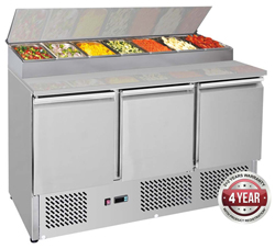 Thermaster GNS1300D 3 Door Salad Preparation Fridge