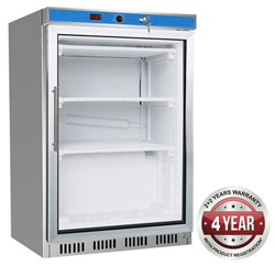 Thermaster HF200G 129L Glass Door SS Undercounter Freezer