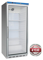 Thermaster HR600G 620L Glass Door SS Upright Fridge