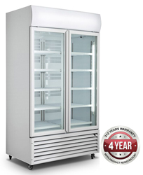 Thermaster LG-1000GT Tropicalised 2 Glass Door Upright Display Fridge