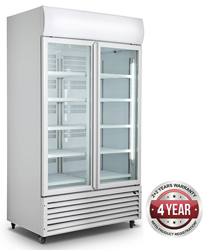 Thermaster LG-1200GT Tropicalised 2 Glass Door Upright Display Fridge