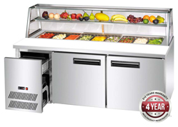 Thermaster SCB-15 Deluxe 2 Door SS Pizza Prep Fridge