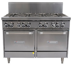 Garland GF48-8LL Restaurant Series Gas 8 Open Top Burners 2 Space Saver Ovens