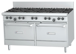 Garland GF60-6G24RR Restaurant Series Gas 8 Open Top Burners 300mm Griddle 2 Standard Ovens