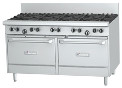 Garland GF60-8G12RR Restaurant Series Gas 4 Open Top Burners 900mm Griddle 2 Standard Ovens