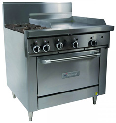 Garland GFE36-2G24C Restaurant Series Gas 2 Open Top Burners 600mm Griddle Convection Oven Electronic Ignition