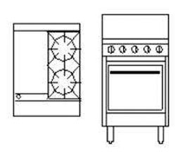 Goldstein PF12G220 2 Burner + Griddle Gas Oven