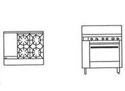 Goldstein PF12G428 4 Burner Griddle Gas Oven