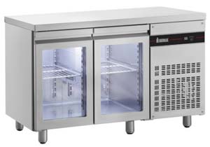 Inomak UBI7134G 2 Glass Door Undercounter Fridge 1345mm