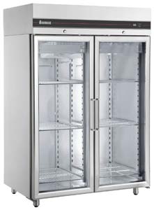 Inomak UFI1140G 2 Glass Door Upright Fridge