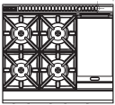Blue Seal G506C Gas Static Oven 4 Burner 300 Griddle Range