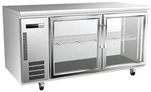 Panasonic BR-1571HP 2 Glass Door Under Bench Fridge