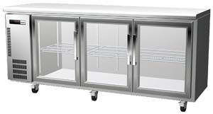 Panasonic BR-1861HP 3 Glass Door Slimline Under Bench Fridge