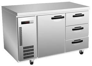 Panasonic SUR-1271HP-DW Underbench Fridge 1 Solid Door 3 Drawers