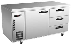 Panasonic SUR-1571HP-DW Underbench Fridge 1 Solid Door 3 Drawers