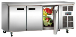 Polar G597-A 3 Door SS Counter Refrigerator