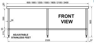 Simply Stainless SS01-7-1500 SS Bench