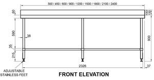 Simply Stainless SS02-1800LB SS Bench - Splashback