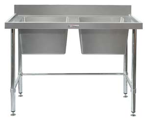 Simply Stainless SS06-1200LB Double Sink Bench