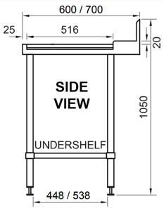 Simply Stainless SS07-7-1650 Dish Washer Outlet Bench