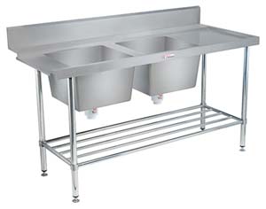 Simply Stainless SS09-1650DBR-SPECIAL Double Sink Dishwasher Inlet Bench