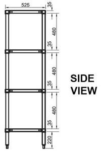 Simply Stainless SS17-1500SS SS 4 Tier Shelving