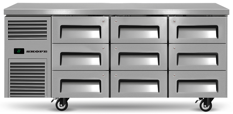 SKOPE ReFlex RF7.UBR.3.D9 9 Drawer Underbench GN 1/1 Compatible Fridge