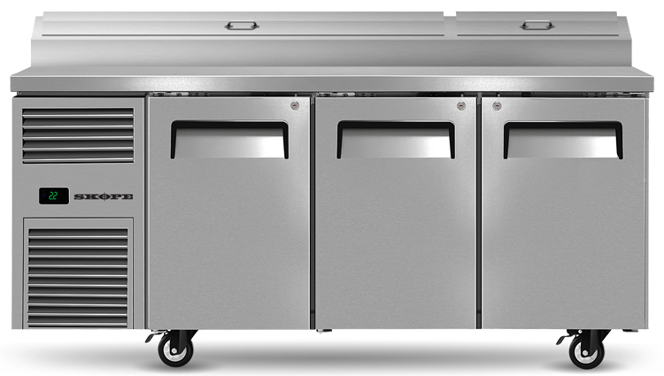 SKOPE ReFlex RF8.PPZ.3.SD 3 Solid Door GN Compatible Pizza Preparation Fridge