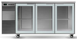 SKOPE BB.3.GSW-SS 3 Glass Swing Door Backbar Fridge