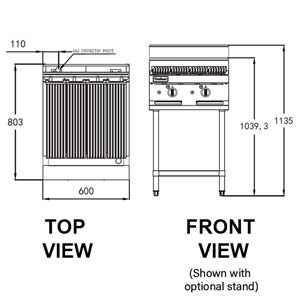 TRUEHEAT RCB6 Gas 600mm Infrared Barbeque