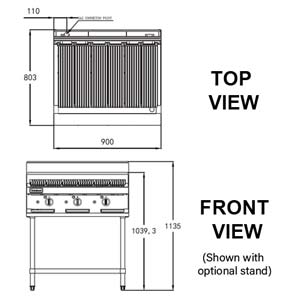 TRUEHEAT RCB9 Gas 900mm Infrared Barbeque