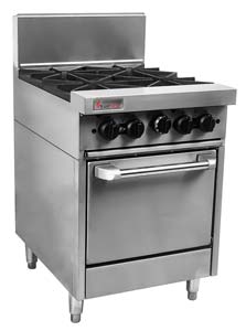 TRUEHEAT RCR6-4 Gas 4 Open Top Burners Gas Oven