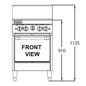 TRUEHEAT RCR6-4 Gas 4 Open Top Burners Gas Oven