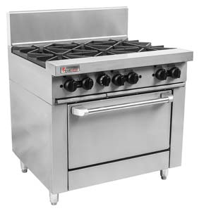 TRUEHEAT RCR9-6 Gas 6 Open Top Burners Gas Oven