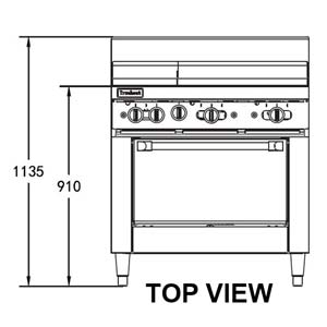 TRUEHEAT RCR9-2-6G Gas 2 Open Top Burners 600 Griddle Gas Oven