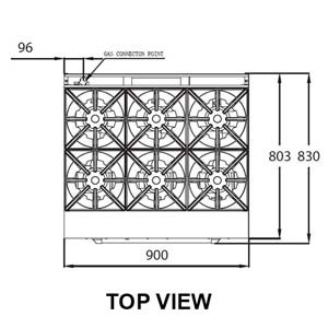 TRUEHEAT RCR9-6 Gas 6 Open Top Burners Gas Oven