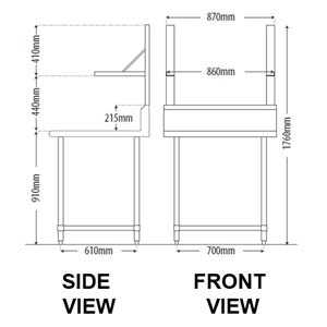 TRUEHEAT RCS21004 SS Stand with Salamander Shelf